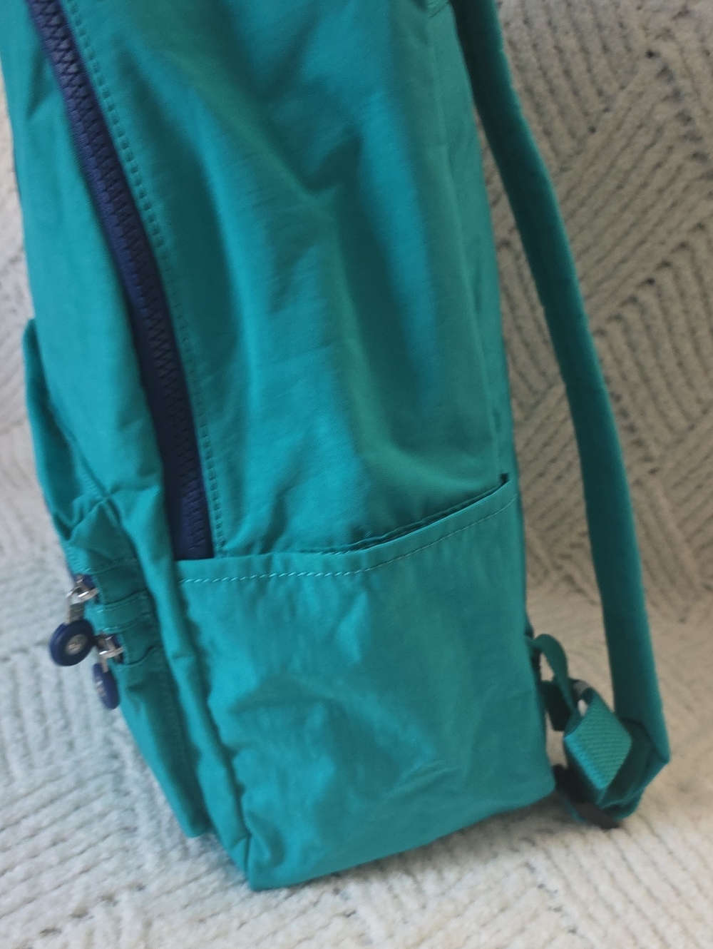 Kipling Teal Green Backpack with Monkey Charm - Picture 3 of 6